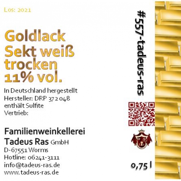 Ras Goldlack Sekt weiß trocken